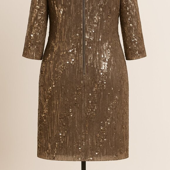 Eliza J 20W Shimmering Gold Sequined Velvet Dress - Picture 4 of 6